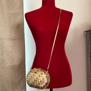 La Regale  Vintage Clutch Multicolor Gold Bronze Silver Small Cross Body